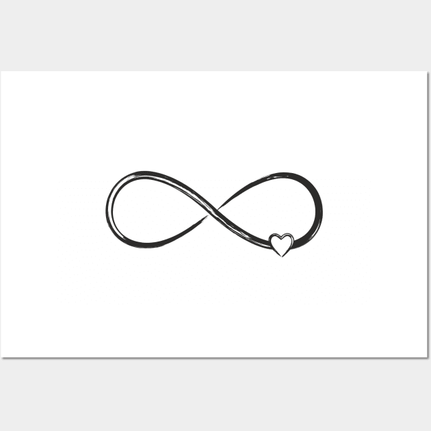 Infinity Heart Sign Symbol Gift Idea Wall Art by FrauK